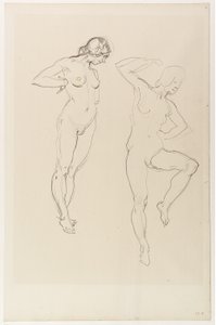 Nude female figure, standing on Tip-toe